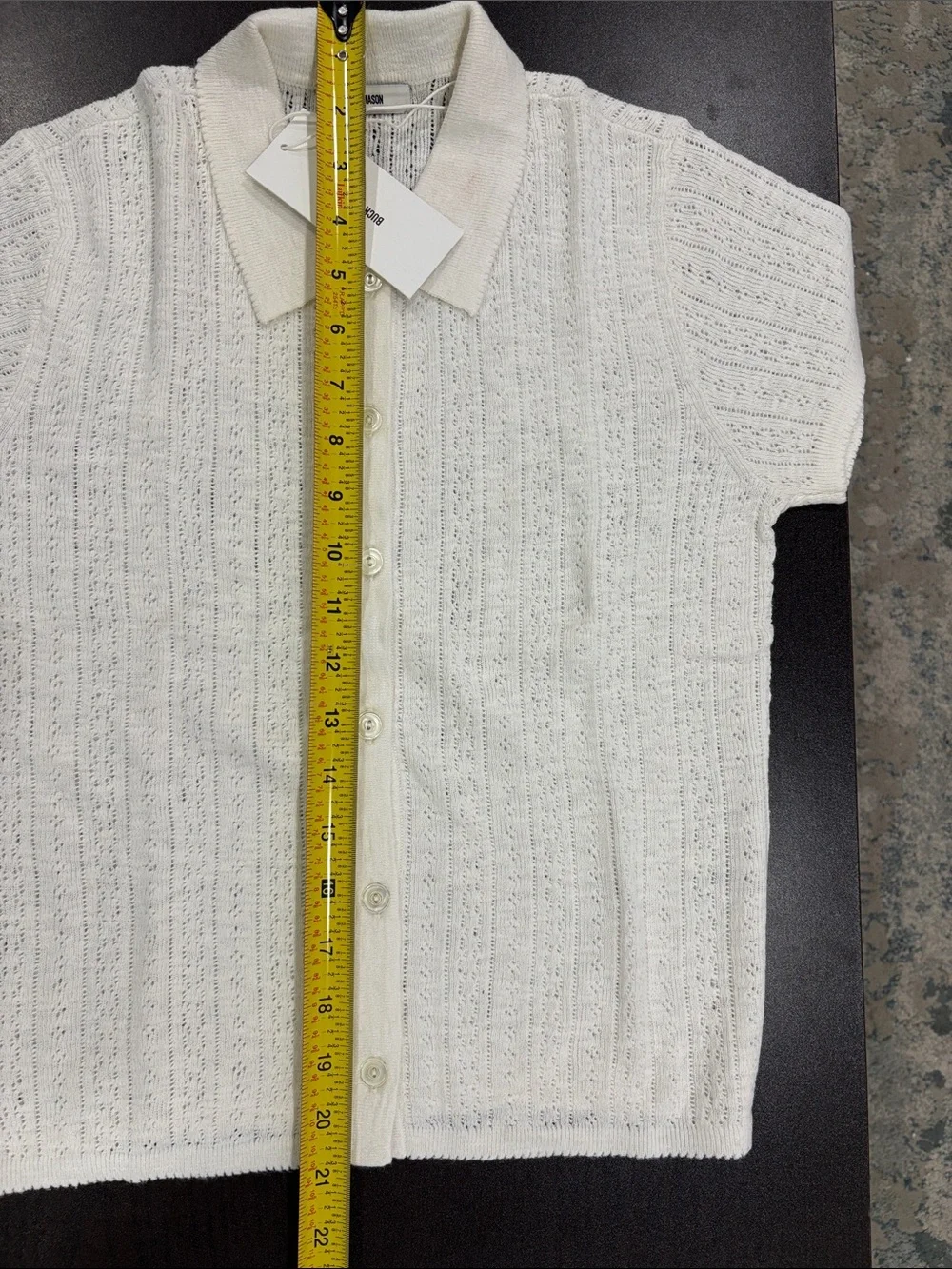 Buck Mason Soft White Coastal Linen Pointelle Polo Small Retail $138 NWT - Picture 7 of 7